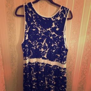 Ann Taylor Loft blue and white dress